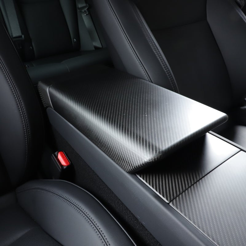 carbon-fiber-armrest-cover-for-tesla-model-3-highland-model-y-636866 Carbon Fiber Armrest Cover For Model 3 Highland / Model Y Juniper / Model YL - Image 1