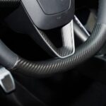Dry Carbon Fiber Steering Wheel Trim Cover Kit for Model Y Juniper Premium / Model Y Standard / Model YL - Image 5