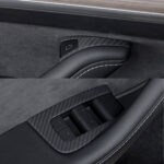 Dry Carbon Fiber Window & Door Switch Covers for Model Y / Model 3（Left Hand Drive） - Image 4