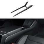 Real Dry Carbon Fiber Center Console Combo Side Panel & Charging Pad Overlay for Model 3 Highland & New Model Y - Image 4
