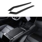 Real Dry Carbon Fiber Center Console Side Panel Overlays for Model 3 Highland / Model Y Juniper(2 Pieces) - Image 2