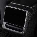 Real Dry Carbon Fiber Rear Screen Trim Frame Overlay for Model 3 Highland