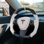 Flash Sale: Square Carbon Fiber Steering Wheel for Tesla Model 3 / Y 【Style 42】