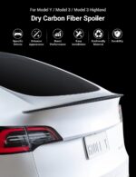 TESERY Spoiler Performance Style for Model Y / Model 3 Highland - Dry Carbon Fiber Exterior Mods - Image 2