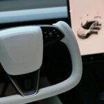 TESERY Model 3 Highland & Model Y Juniper Yoke Plaid Steering Wheel 【White Leather】 - Image 3