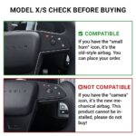 TESERY Touch Horn Yoke Plaid Steering Wheel Replacement for Tesla Model S / X 2021-2023 - Image 7