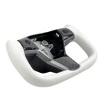 White Leather Yoke Steering Wheel for Tesla Model 3 / Y【Style 7】 - Image 11