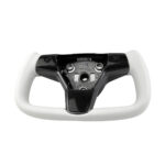 White Leather Yoke Steering Wheel for Tesla Model 3 / Y【Style 7】 - Image 10