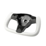 White Leather Yoke Steering Wheel for Tesla Model 3 / Y【Style 7】 - Image 6
