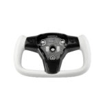 White Leather Yoke Steering Wheel for Tesla Model 3 / Y【Style 7】 - Image 2